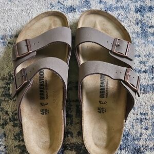 Birkenstock Brown Sandals with Adjustable Straps and Contoured Footbed